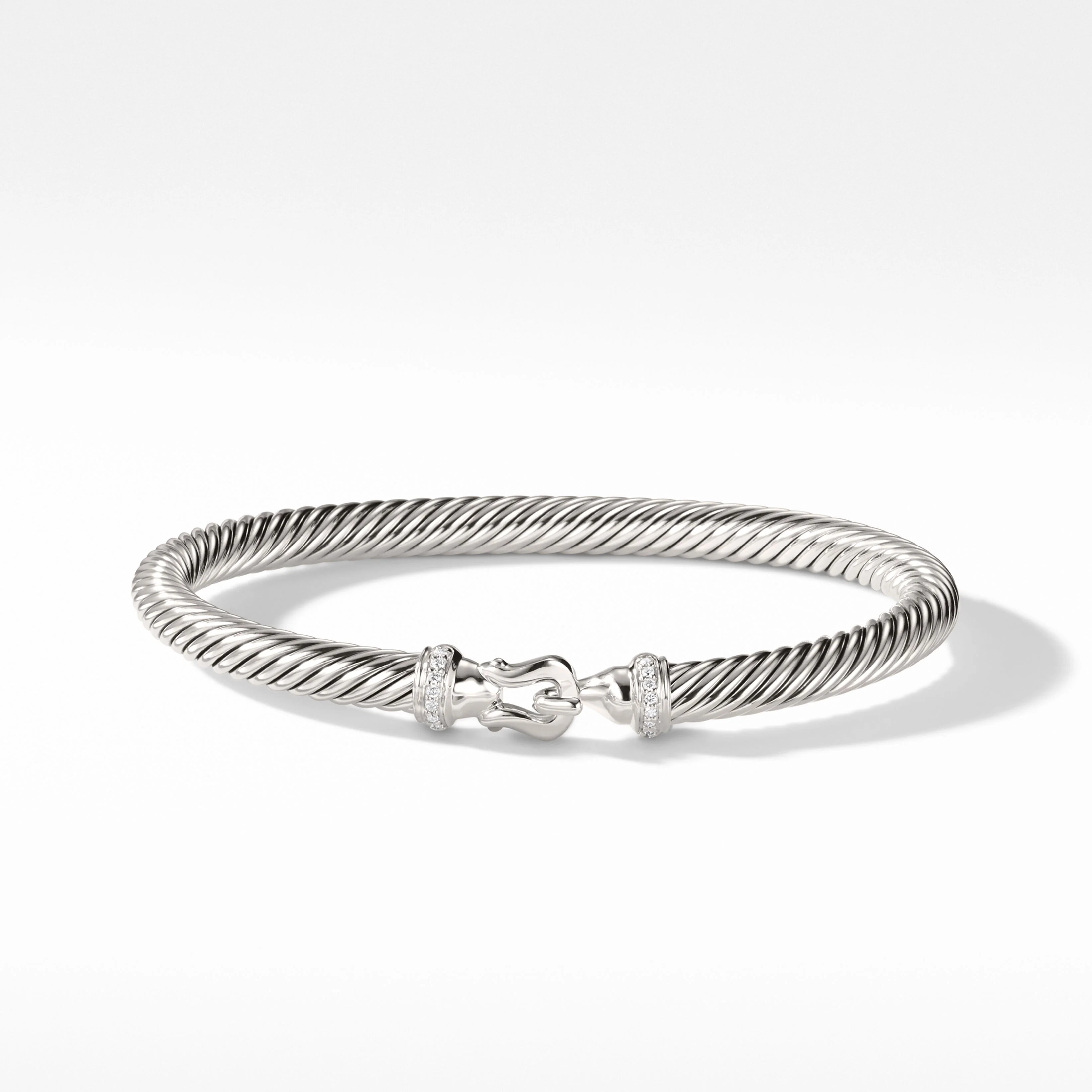 Buckle Bracelet in Sterling Silver with Pavé Diamonds | David Yurman