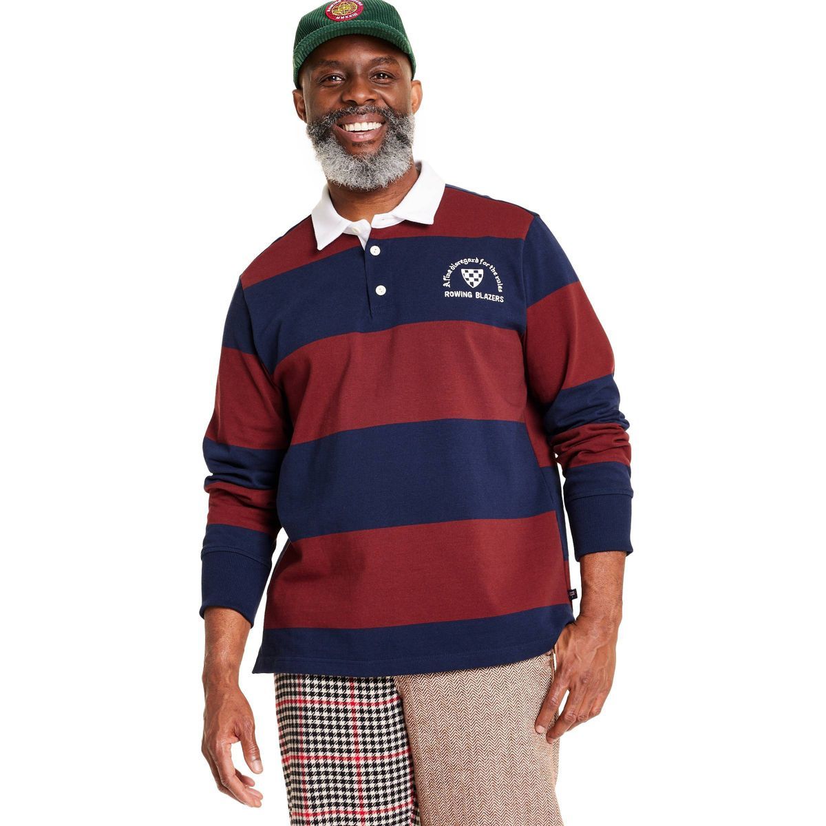 Men's Crest Logo Stripe Collared Long Sleeve Rugby Shirt - Rowing Blazers x Target | Target