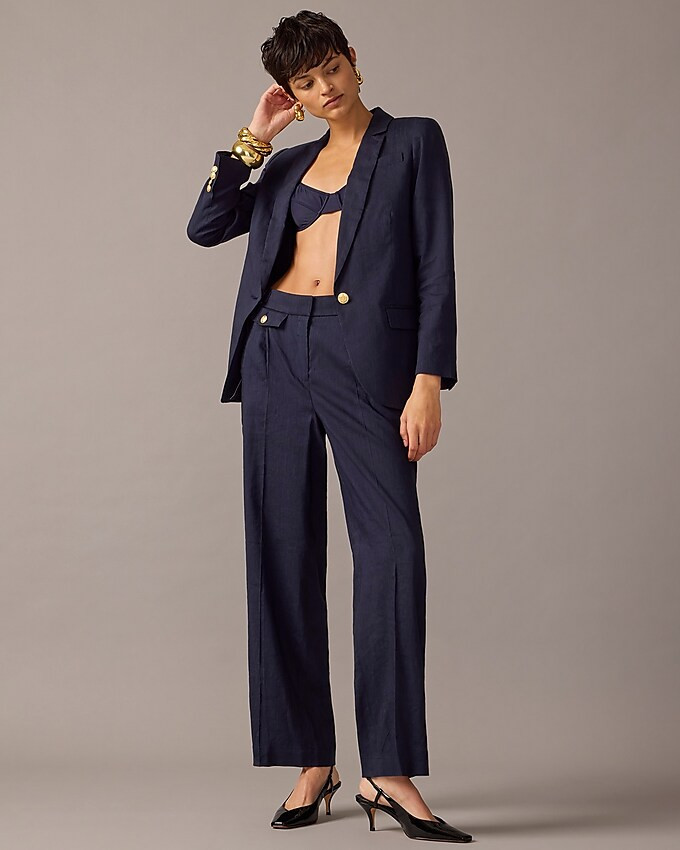 Collection side-tab trouser in Italian linen blend | J. Crew US