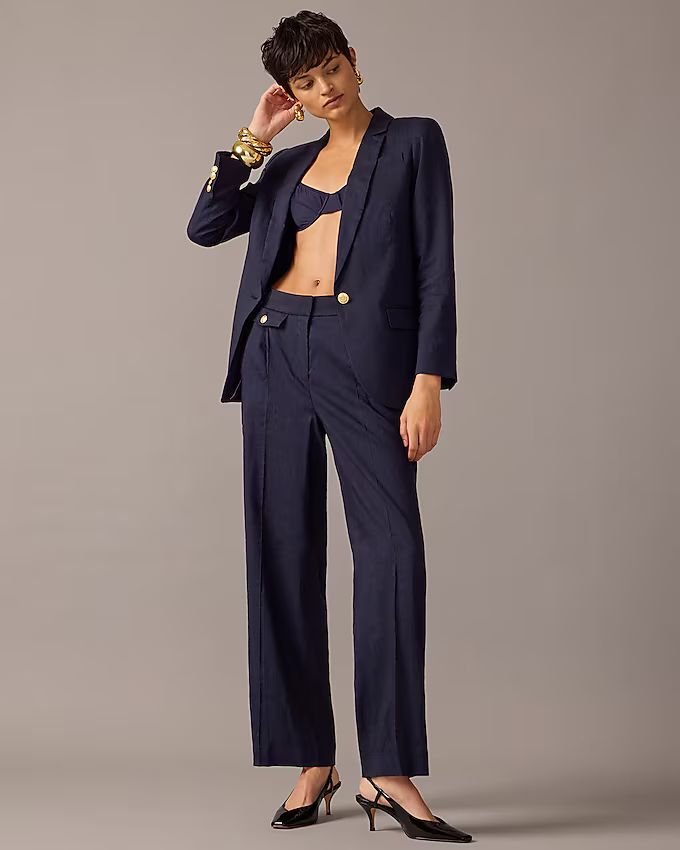 Collection side-tab trouser in Italian linen blend | J.Crew US