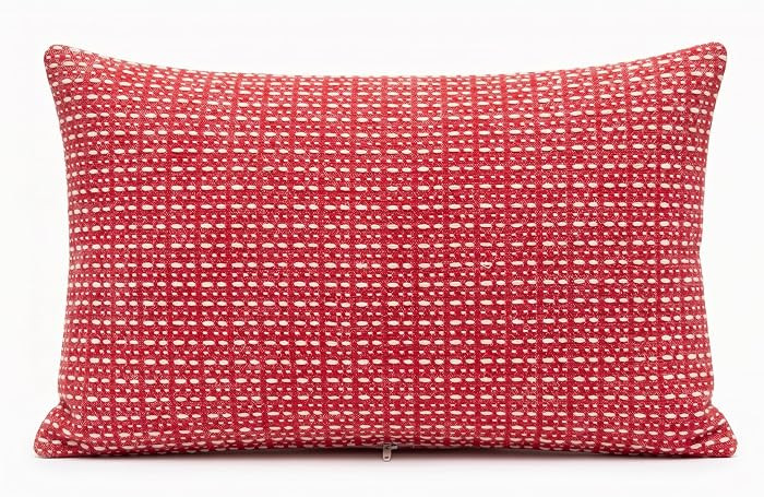 Cotton Lumbar Pillow Cover 12x20 \u2014 Handwoven Jacquard Texture, Fade-Resistant, No Pilling \u... | Amazon (US)