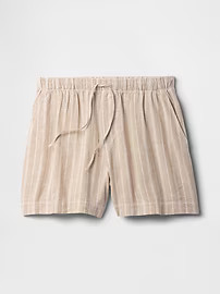 4" Mid Rise Pull-On Linen-Blend Shorts | Gap Factory