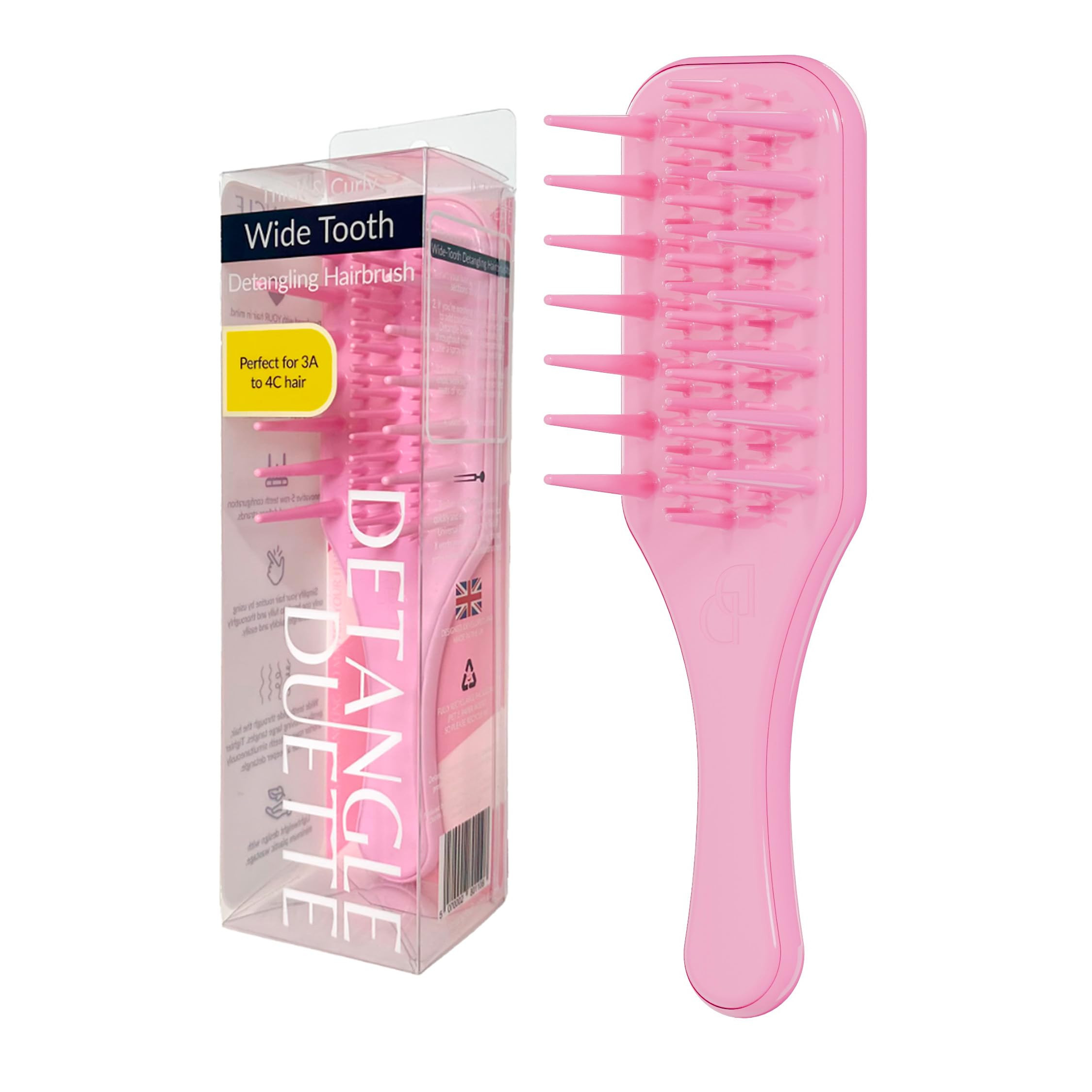 Curly Detangling Hairbrush Wide Tooth Comb Wet Hairbrush for Curly Coily Kinky Afro Black Mixed H... | Amazon (US)