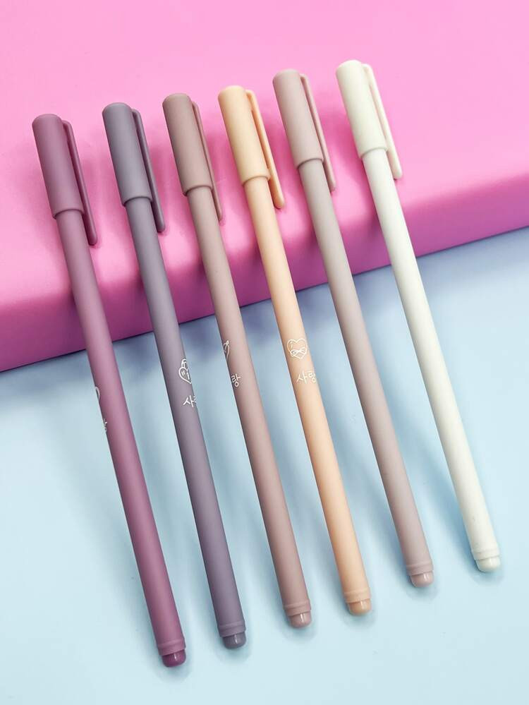 6pcs Letter Graphic Ballpoint Pen | SHEIN
