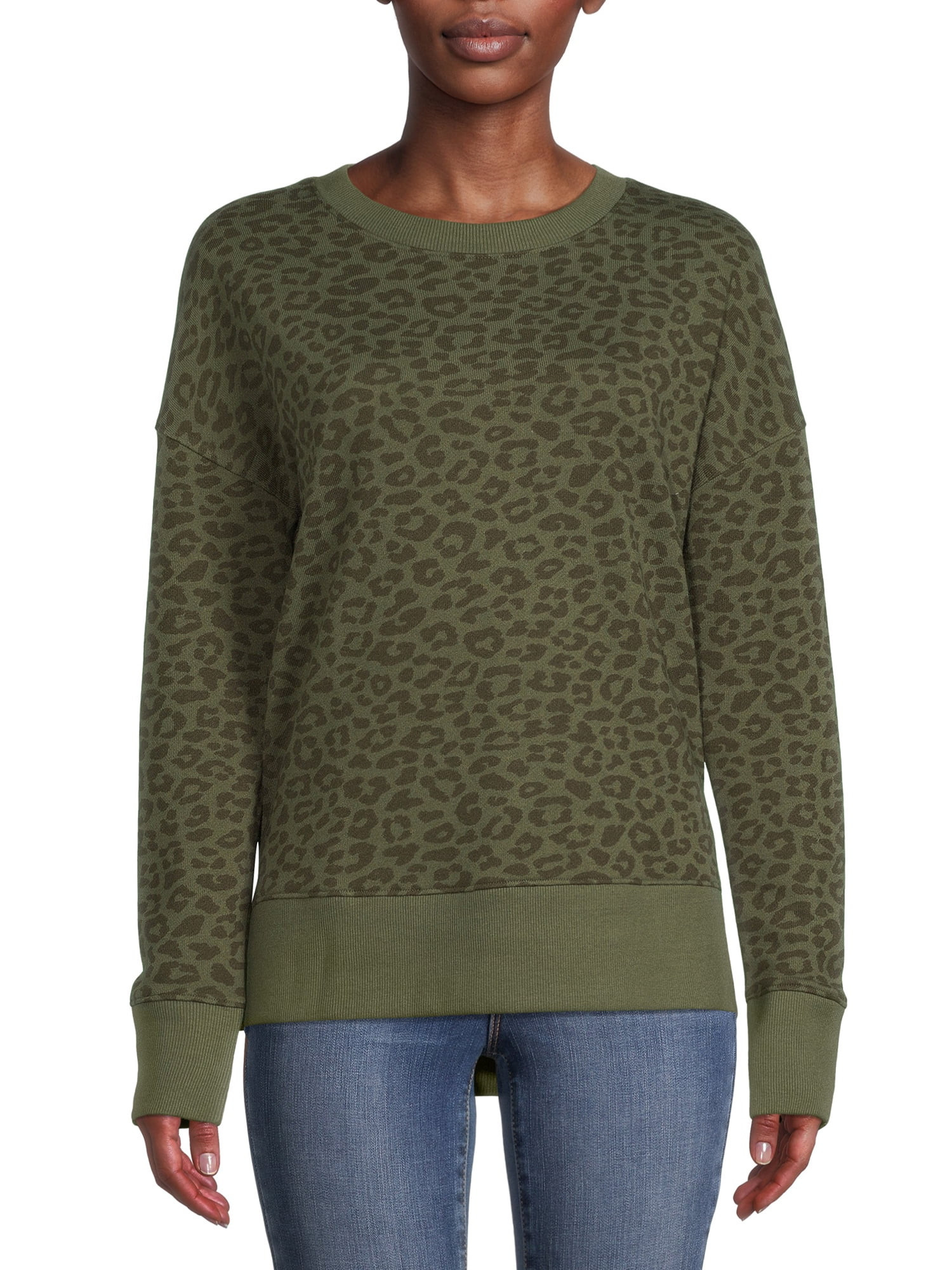 Time and Tru Women's Crewneck Sweatshirt - Walmart.com | Walmart (US)