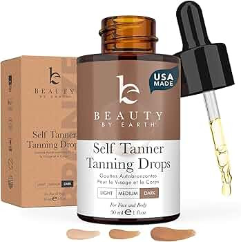 Self Tanning Drops for Face - USA Made with Organic & Natural Ingredients, Ultra Dark Face Tannin... | Amazon (US)