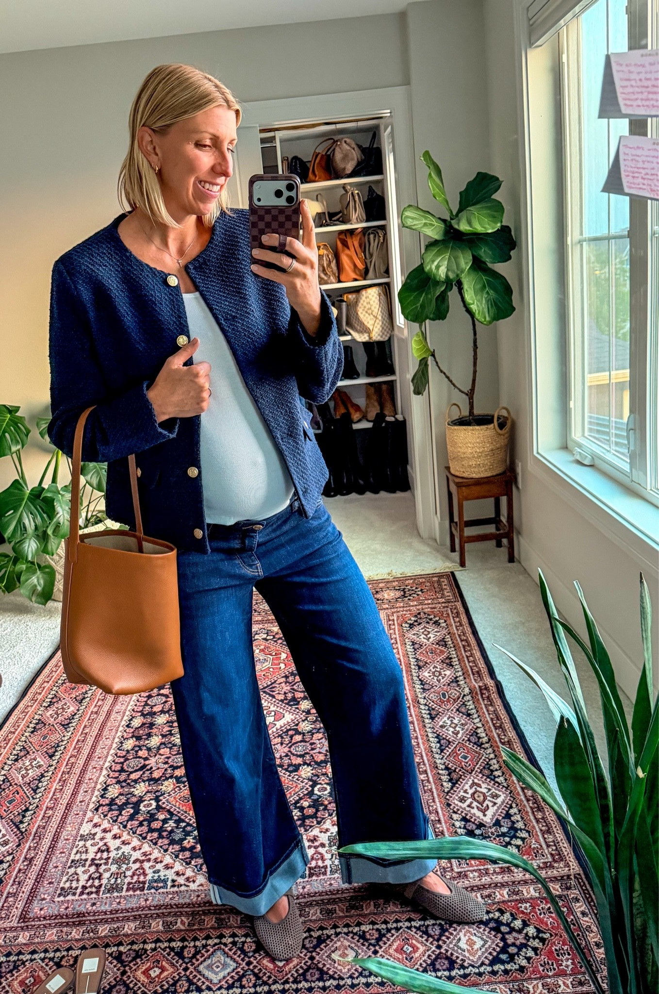 NSALE jeans - mid-rise, great stretch, flattering cut and dark wash. 

I’m 5’10” and 27 weeks pregnant, wearing a size 10

#LTKootd #LTKSaleAlert #LTKSeasonal
