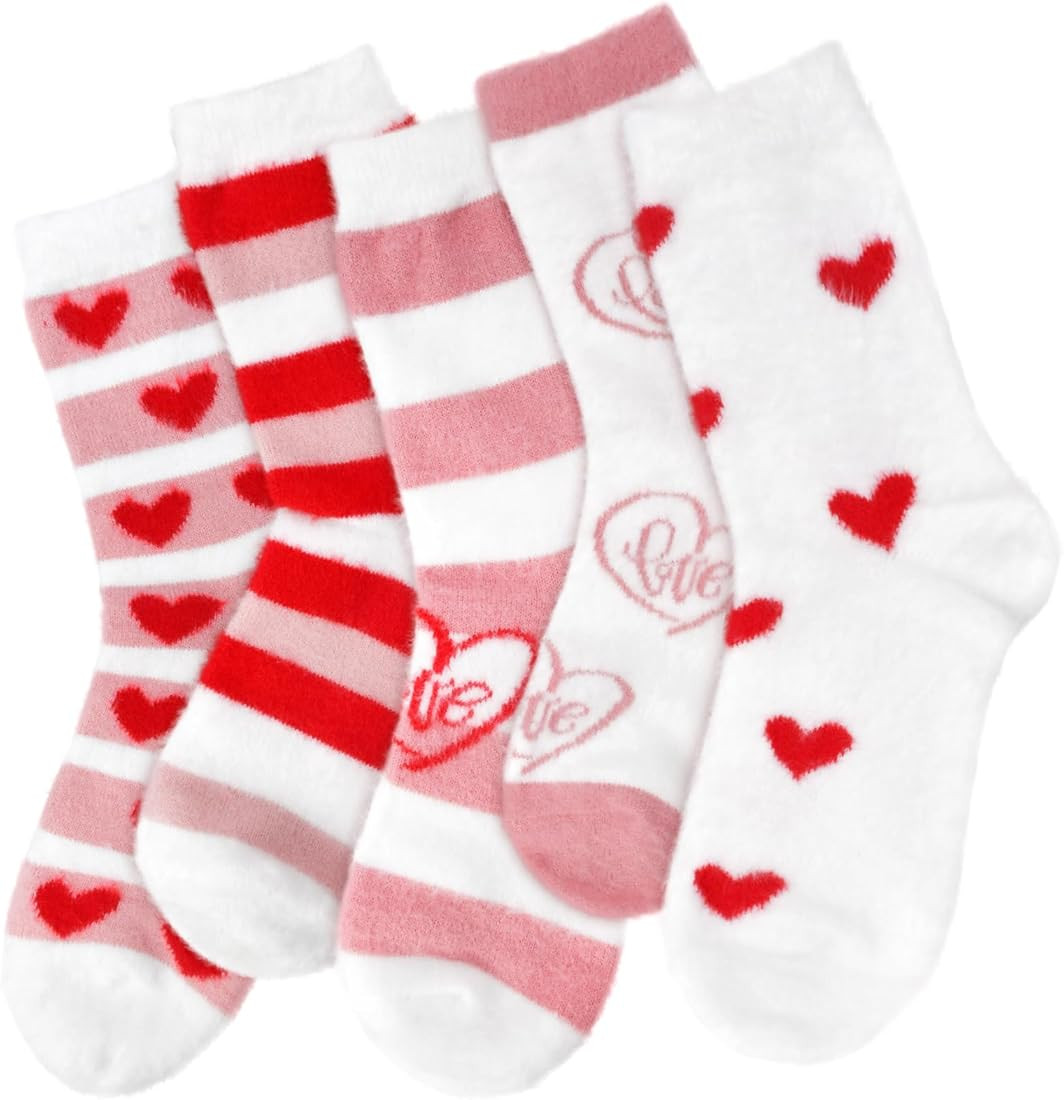 FilmHOO Valentines Day Gifts for Her Fuzzy Socks for Women Christmas Stocking Stuffers for Women ... | Amazon (US)
