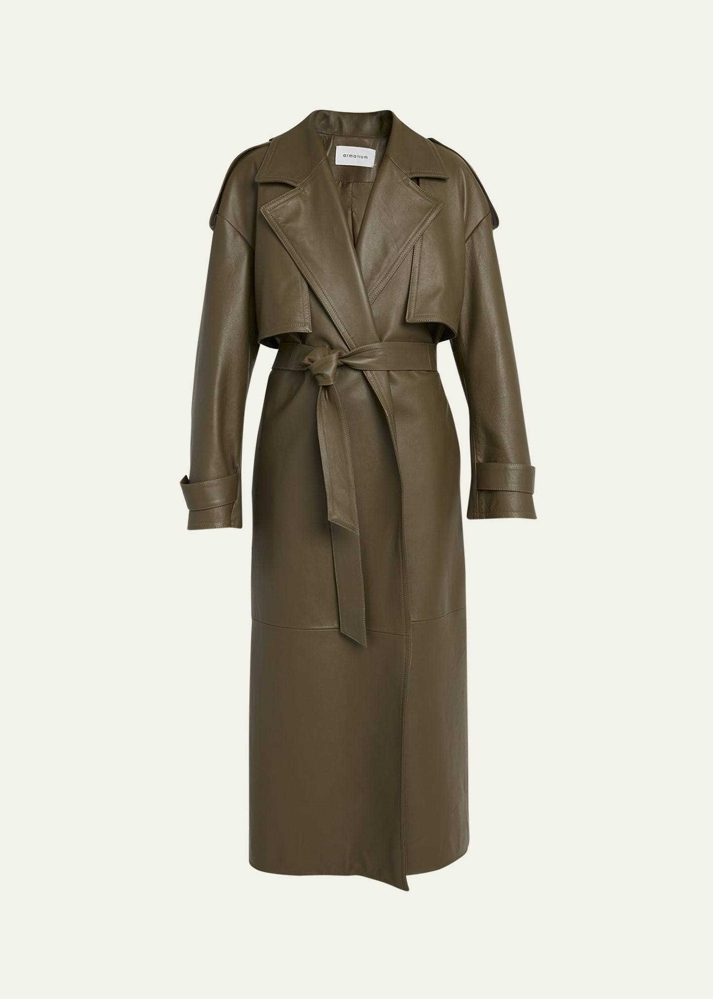 ARMARIUM Ginevra Belted Nappa Leather Trench Coat | Bergdorf Goodman