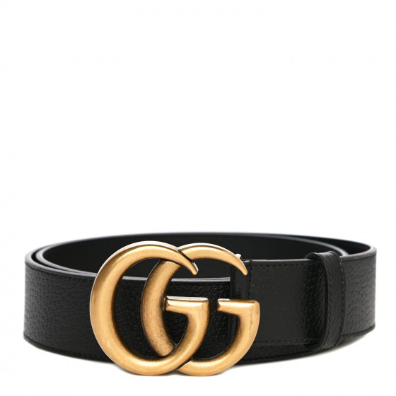 GUCCI Calfskin Double G Belt 95 38 Black | Fashionphile