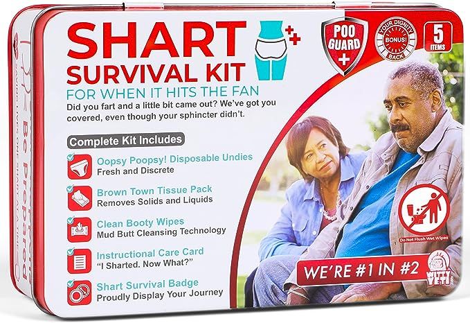 Funny Shart Survival Kit by Witty Yeti. Ultimate Poop Prank Gag Gift Set Contains Wet Wipes, Disp... | Amazon (US)