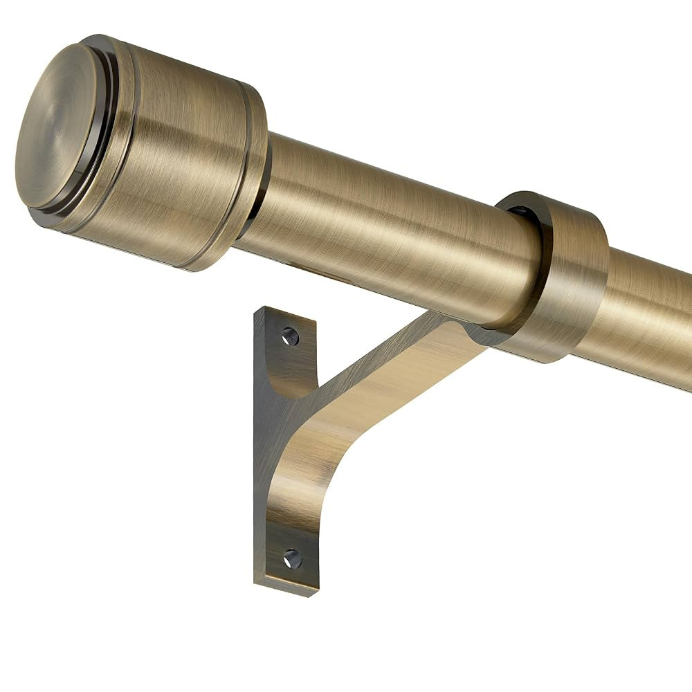 Antique Bronze Curtain Rods for Windows 16 to 120 Inch, 1 Inch Diameter Blackout Curtain Rod with... | Amazon (US)