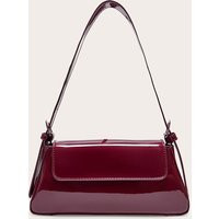 Burgundy Patent Trapeze Shoulder Bag | PrettyLittleThing UK