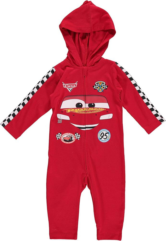 Disney Pixar Cars Tow Mater Lightning McQueen Zip Up Cosplay Coverall Newborn to Little Kid | Amazon (US)