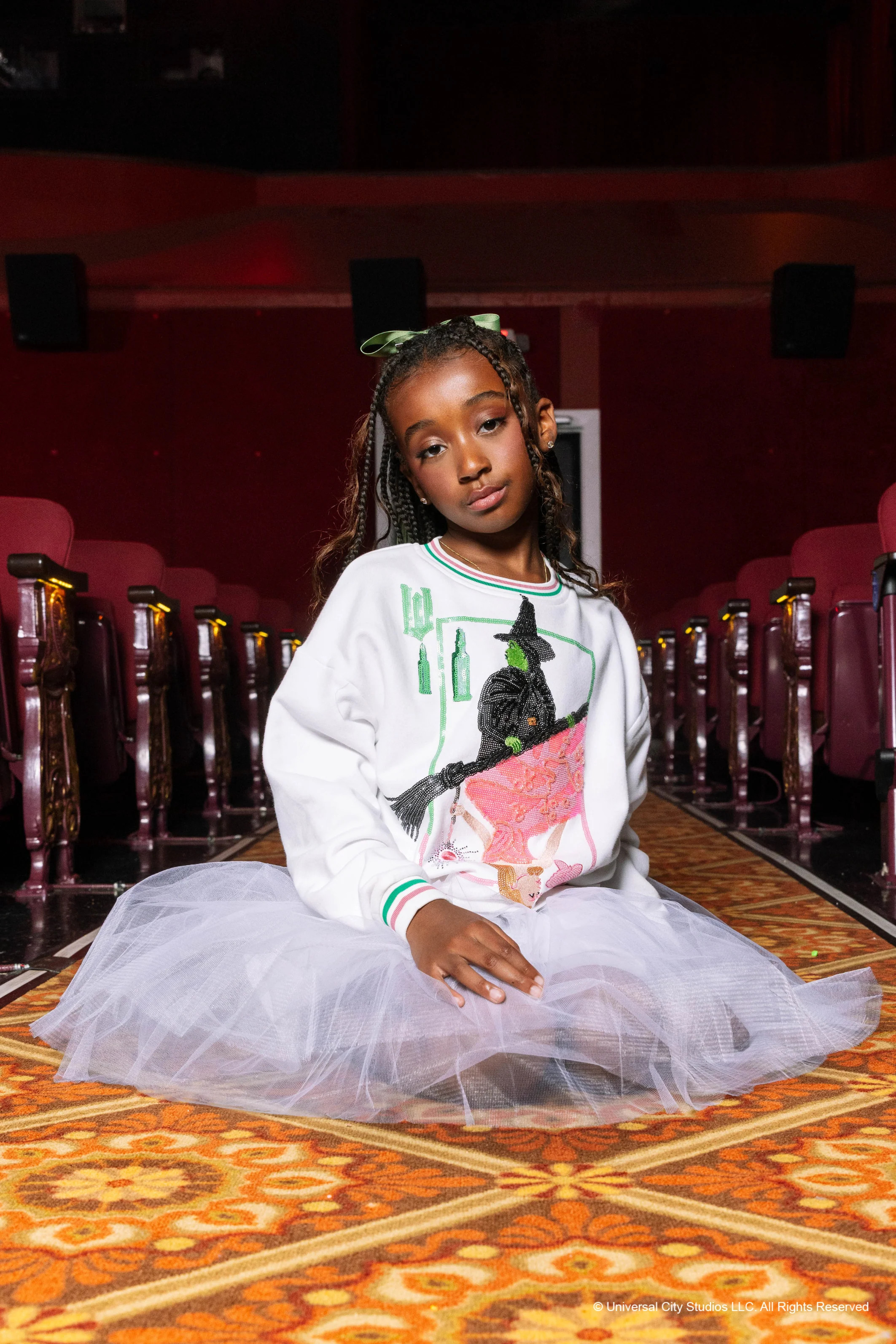 Licensed Kids Elphaba & Glinda Card Sweatshirt | Queen of Sparkles