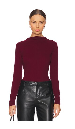 Bobi Longsleeve Top in Burgundy. | Revolve Clothing (Global)