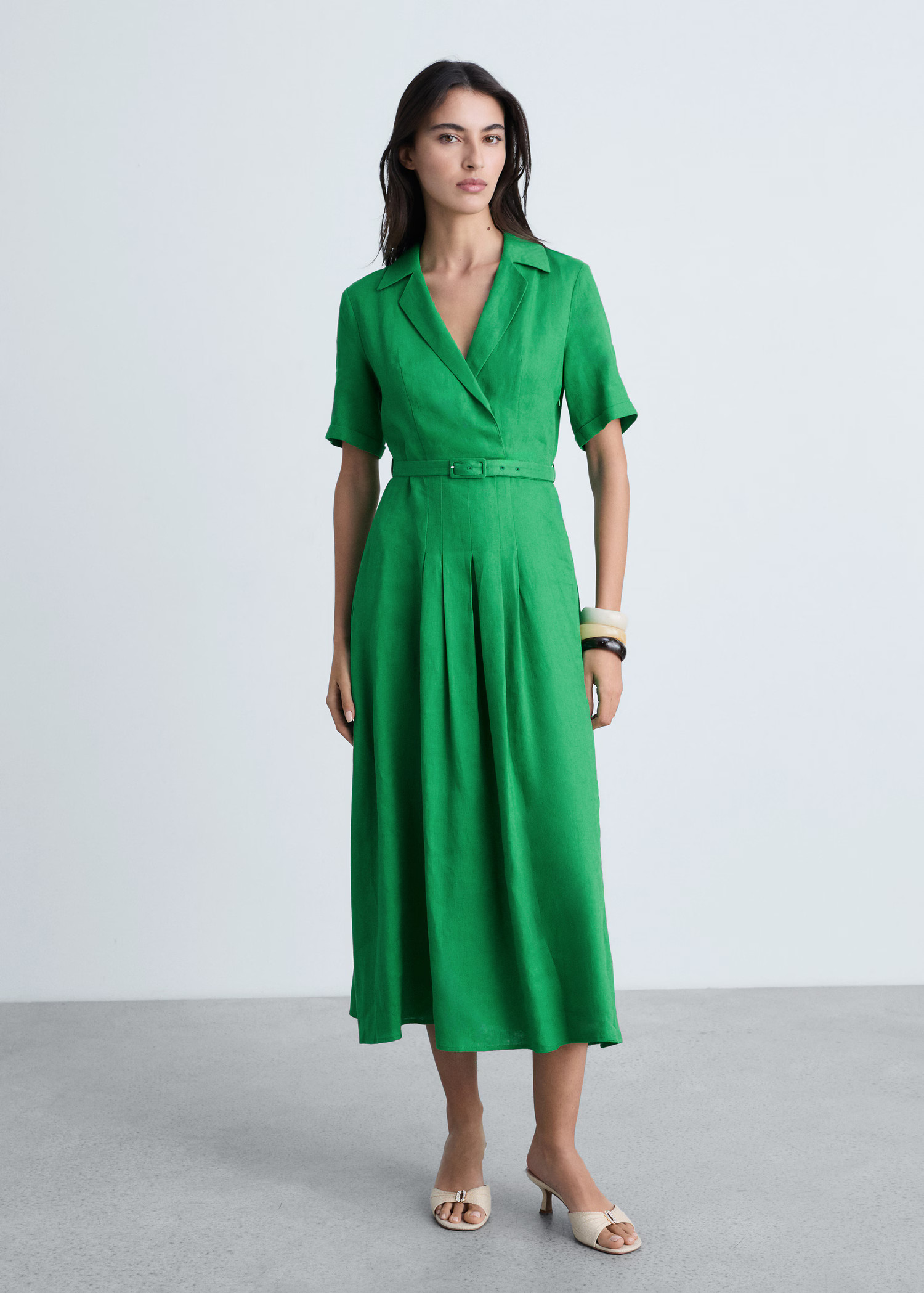 Belt linen dress | Mango (US/MX/AU)