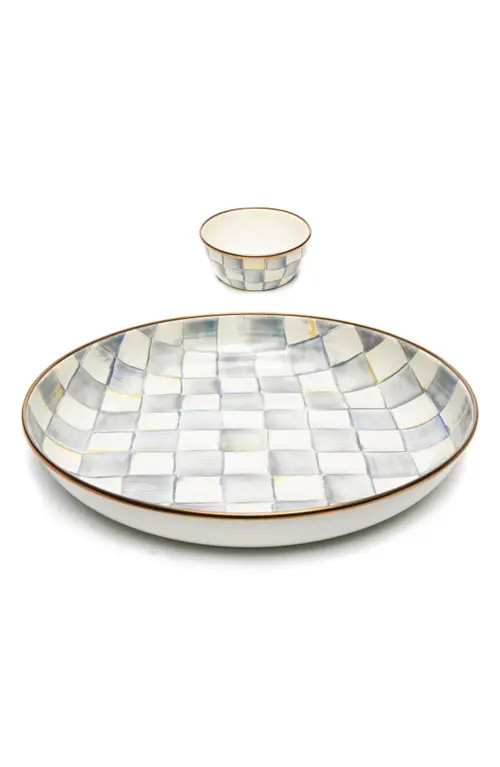 MACKENZIE CHILDS Sterling Check Chip & Dip Set in Grey/White at Nordstrom | Nordstrom