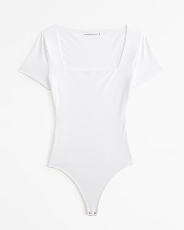 Soft Matte Seamless Short-Sleeve Squareneck Bodysuit | Abercrombie & Fitch (US)