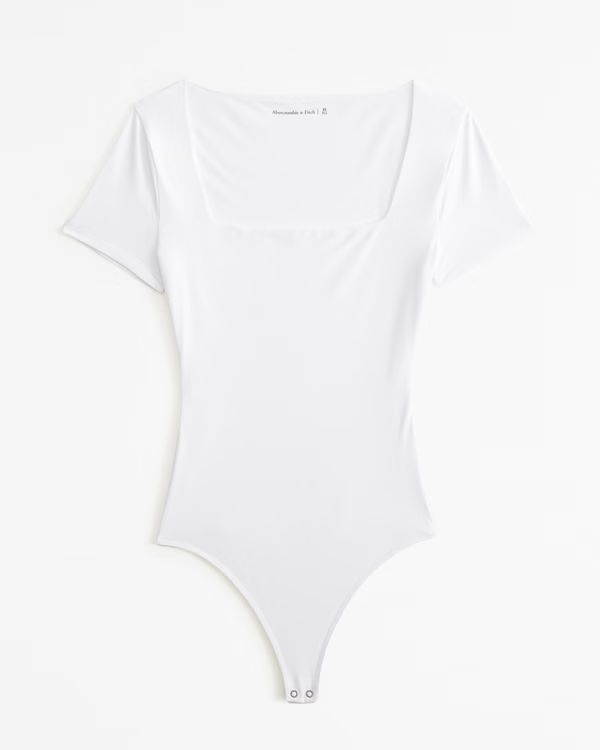 Soft Matte Seamless Short-Sleeve Squareneck Bodysuit | Abercrombie & Fitch (US)