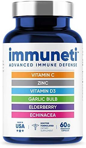 Immuneti - Advanced Immune Defense, 6-in-1 Powerful Blend of Vitamin C, Vitamin D3, Zinc, Elderbe... | Amazon (US)