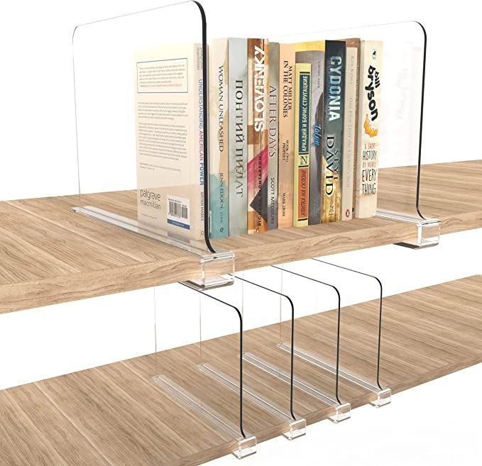 Hmyomina 6pcs Shelf Dividers for Closet Organization, Acrylic Shelf Dividers for Wood Shelf and C... | Amazon (US)