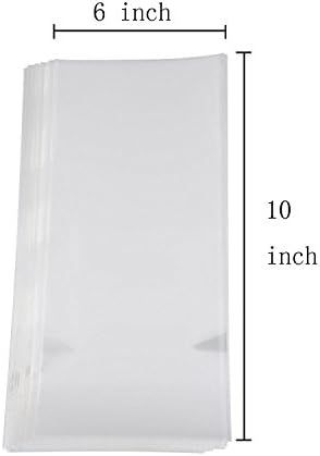 100 Pcs 10 in x 6 in(1.4mil.) Clear Flat Cello Cellophane Treat Bags Good for Bakery, Cookies, Candi | Amazon (US)