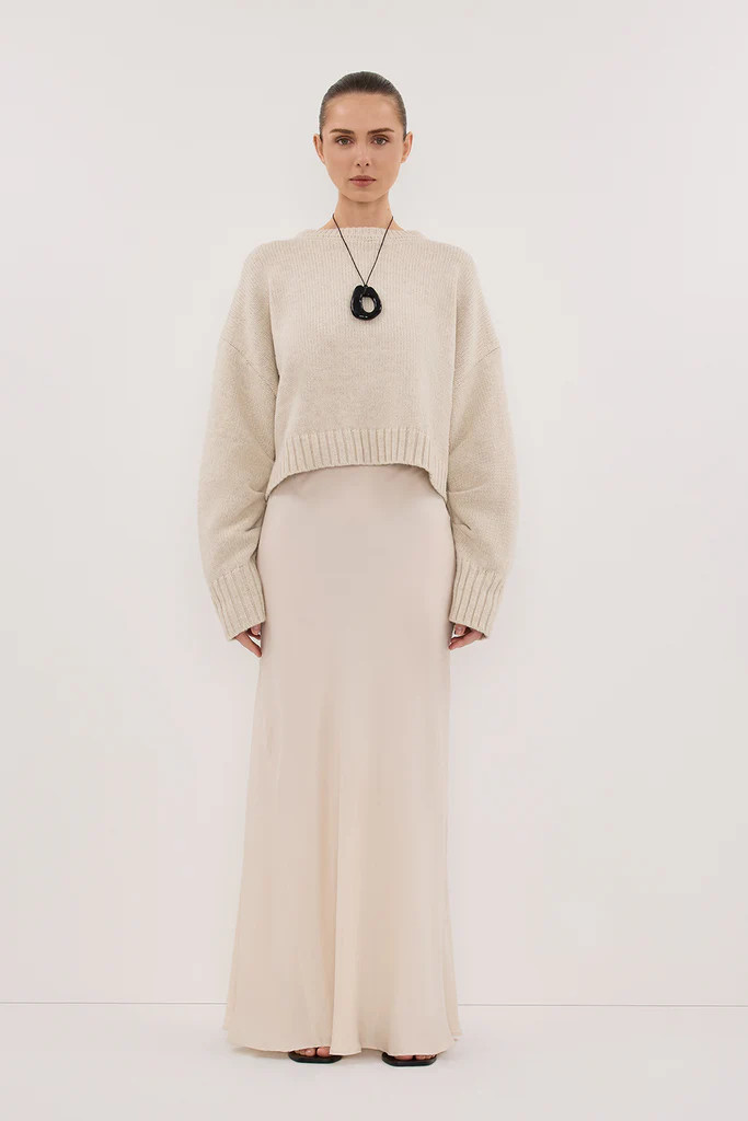 AMY CHALK CREW NECK KNIT JUMPER | DISSH