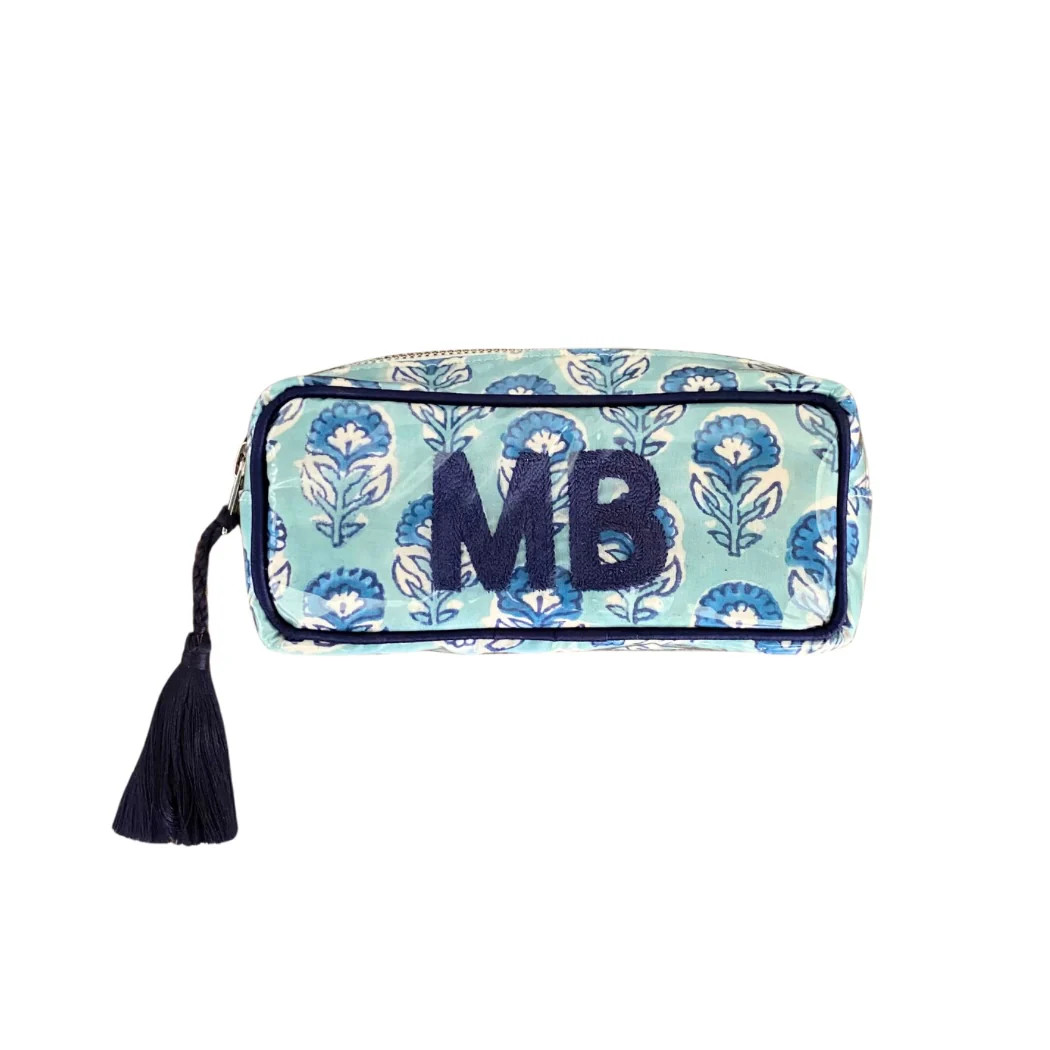 The Mini India Bag - Aquamarine - Monogrammed | Beth Ladd Collections