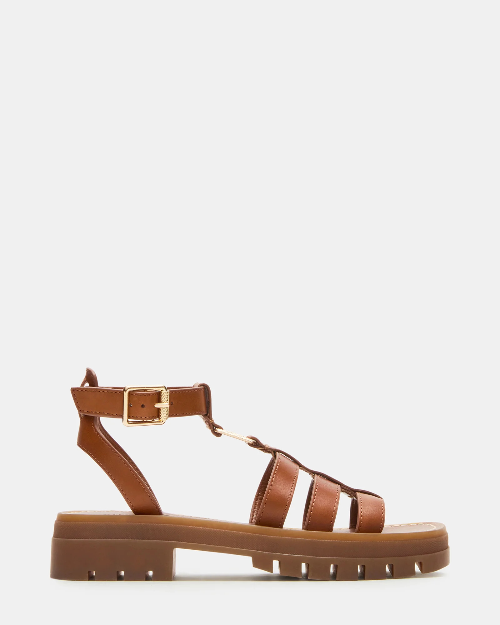 JARELLI Tan Leather Strappy Platform Women's Sandal | Steve Madden (US)