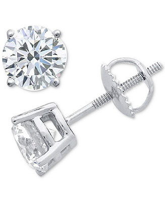 Diamond Stud Earrings (1/10 ct. t.w.) in 10k Gold, White Gold or Rose Gold | Macy's