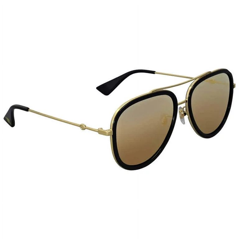 Gucci Gold Aviator Ladies Sunglasses GG0062S 001 57 | Walmart (US)