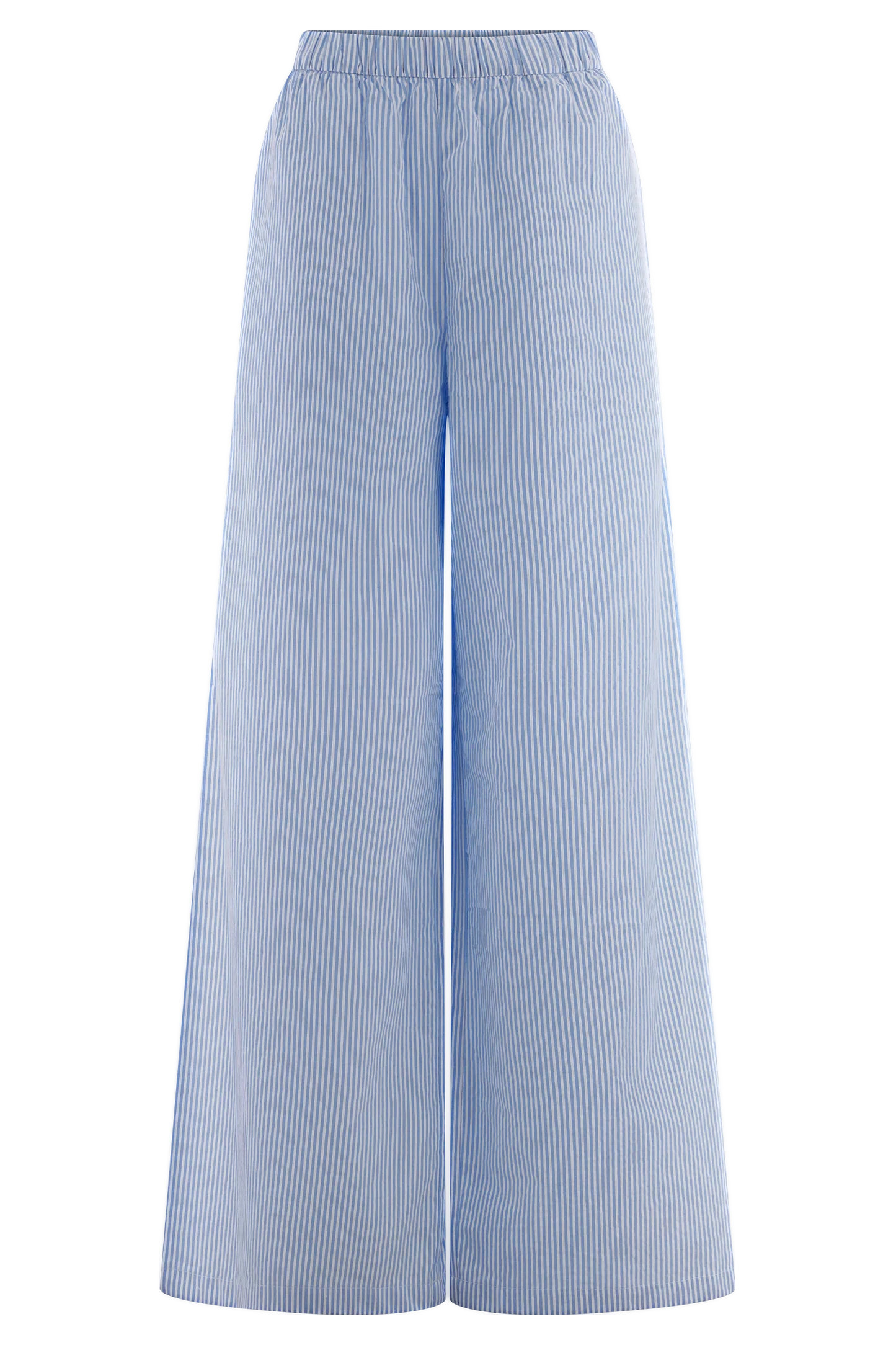 Hansen Wide Leg Pants - Blue Pinstripe | Meshki UK