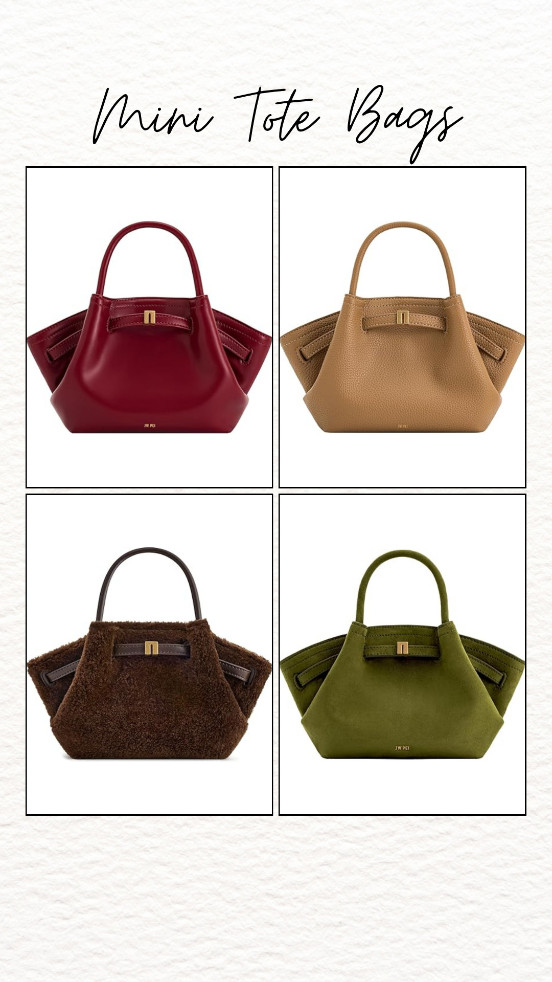 Small bags, big style 🤍✨ These mini tote bags from Amazon are the perfect mix of chic and practical. Compact enough for day-to-night wear but roomy enough for your essentials, they add a polished touch to jeans, dresses, office looks, or weekend outfits. From rich burgundy to classic camel and trend-forward olive, these structured mini totes make every outfit look expensive without the designer price tag. Shop your favorite shade and carry it everywhere.#MiniToteBag #AmazonFinds #AmazonFashion #HandbagStyle #EverydayBag #ChicAccessories #NeutralStyle #AffordableFashion #ToteBagLove #WomensAccessories #BagObsessed #FashionFinds #LuxuryLookForLess #ClosetEssentials #TrendingNow
 

 #LTKSaleAlert