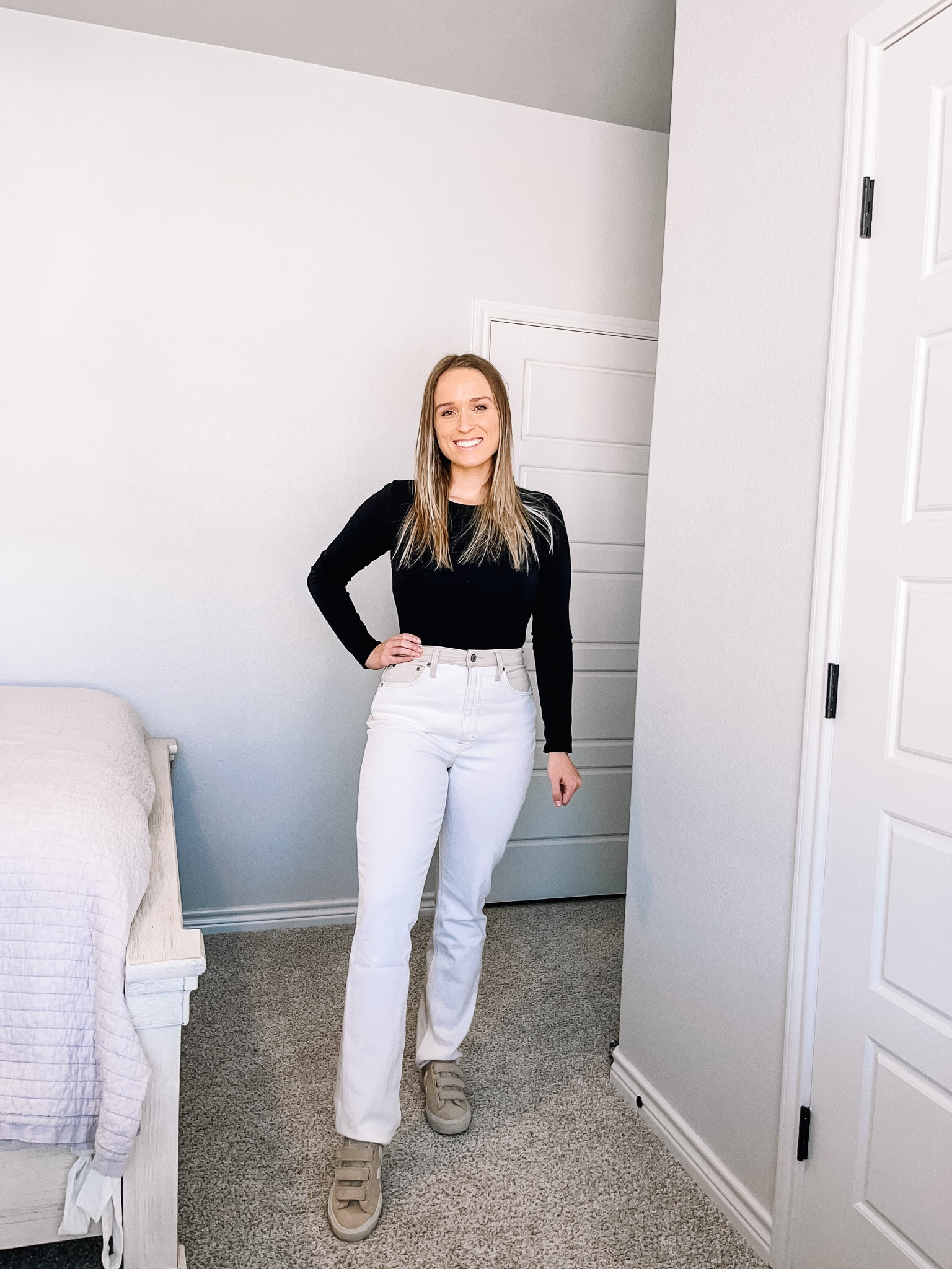 Abercrombie mixed fabric jean outfit sneaker outfit bodysuit outfit 

#LTKstyletip #LTKSeasonal #LTKshoecrush