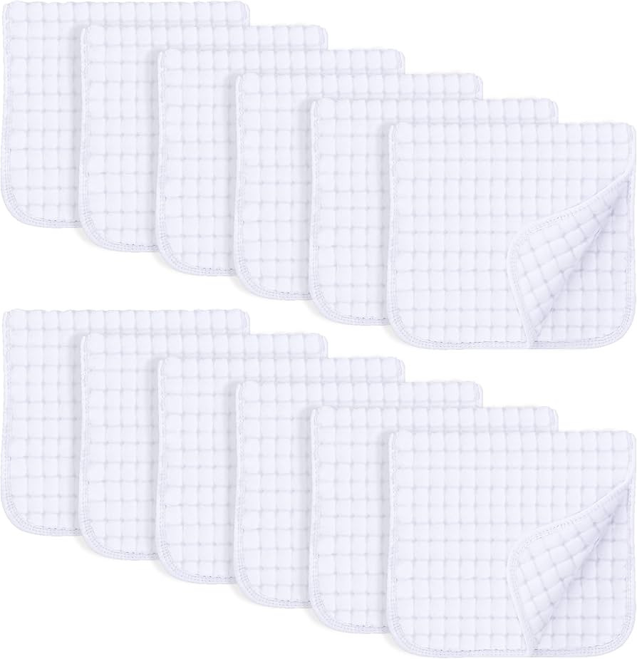 SWEET DOLPHIN 12 Pack Muslin Burp Cloths Large 100% Cotton Hand Washcloths for Baby - Baby Essent... | Amazon (US)