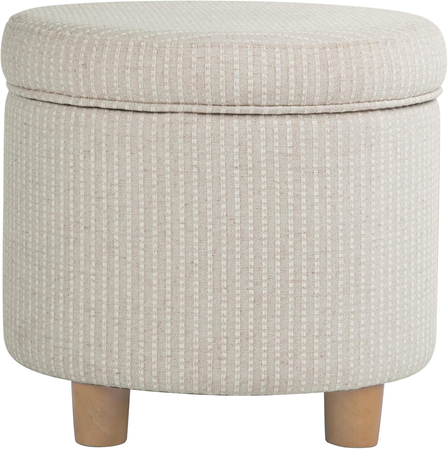 Homepop Home Decor | Upholstered Round Storage Ottoman | Ottoman with Storage for Living Room & B... | Amazon (US)