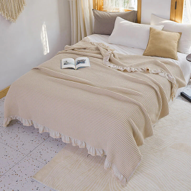 Ownkoti Waffle Weave Sofa Blanket Comfortable Quilt | Ownkoti