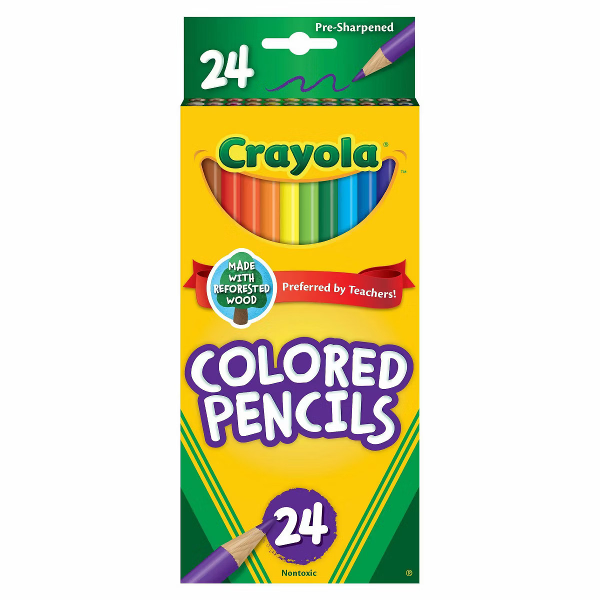 Crayola 24ct Pre-Sharpened Colored Pencils: Multicolor Wax & Wood, Non-Toxic, School Supplies for... | Target