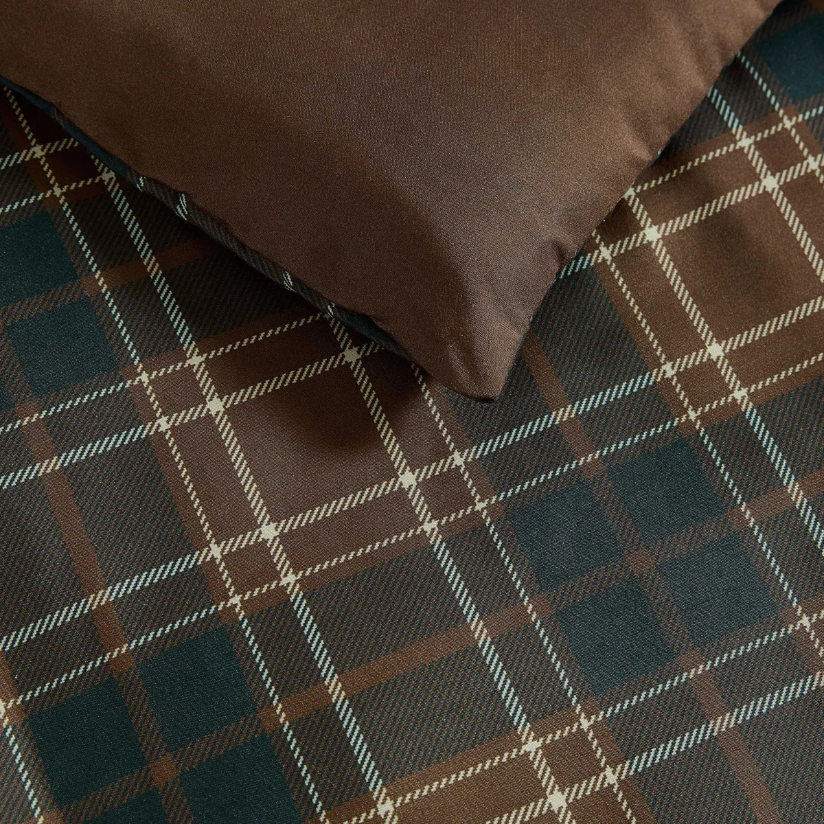 Eddie Bauer Huntley Plaid Reversible Brown Comforter Set | Wayfair North America