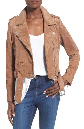 Women's Blanknyc Morning Suede Moto Jacket, Size X-Small - Brown | Nordstrom