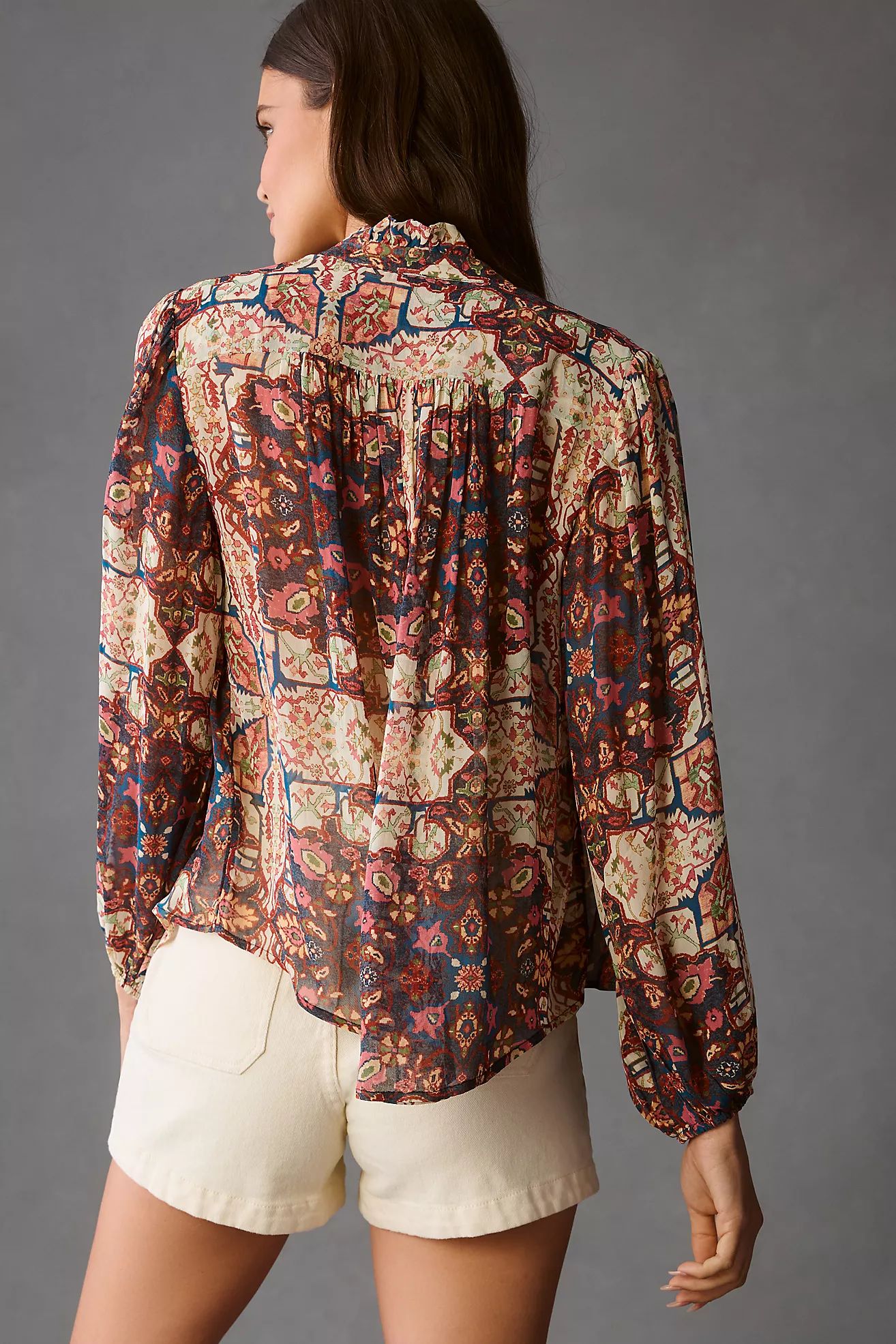 By Anthropologie Sheer Printed Blouse | Anthropologie (US)
