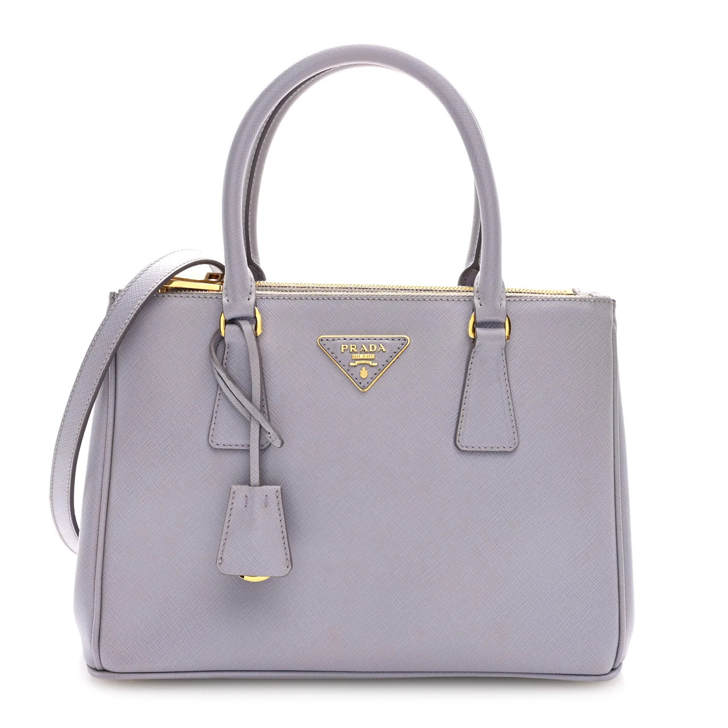 Saffiano Lux Small Galleria Double Zip Tote Light Purple | FASHIONPHILE (US)
