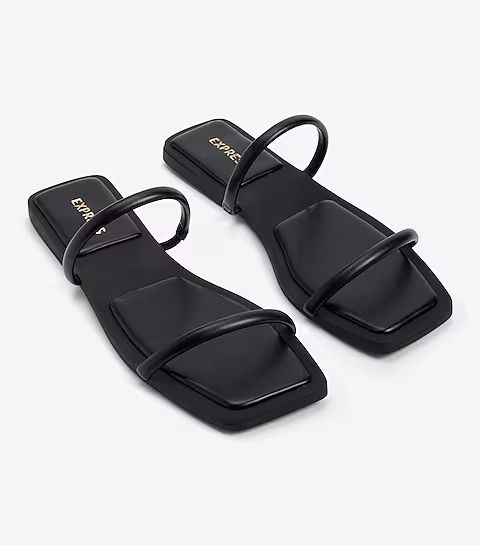 Double Tube Strap Flat Sandals | Express
