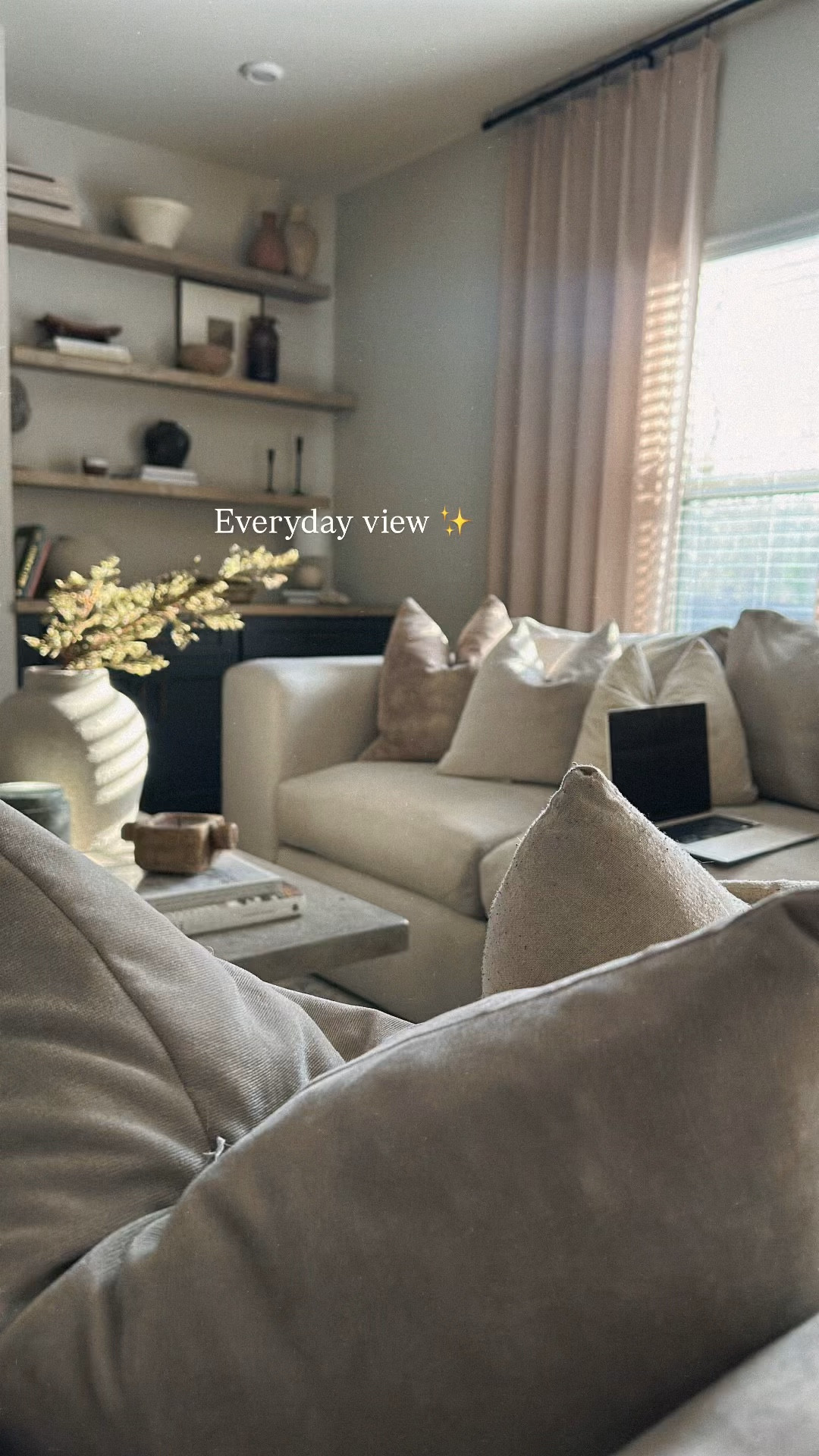 Modern organic living room styling 