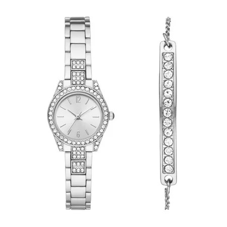Ladies Fashion Watch Set - 2 Piece Watch & Bracelet Set | Walmart (US)