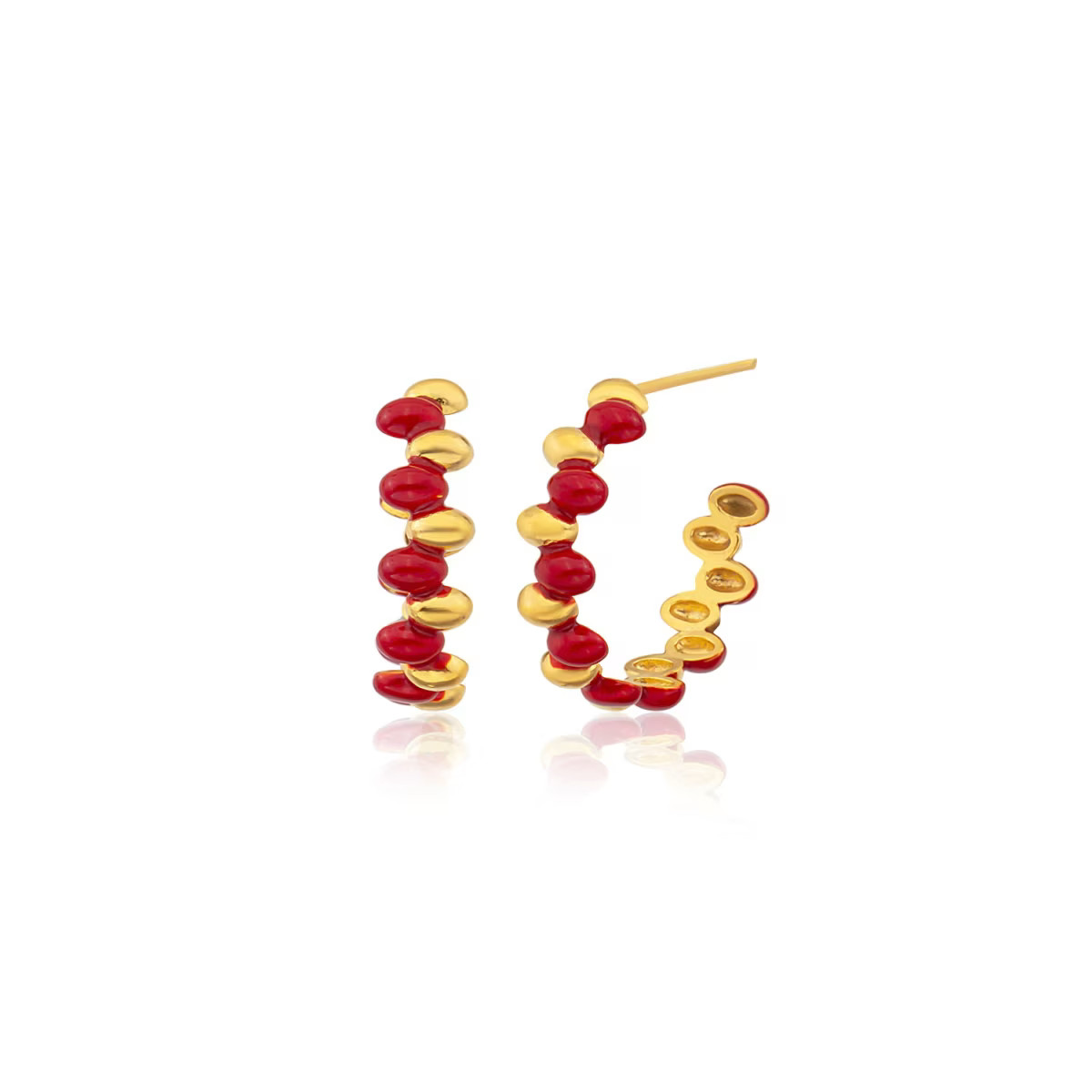 Grace Hoop Earrings - Red | Wolf & Badger
