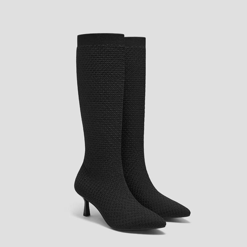 Pointed-Toe Knee-High Heel Boots (Abby) | VIVAIA
