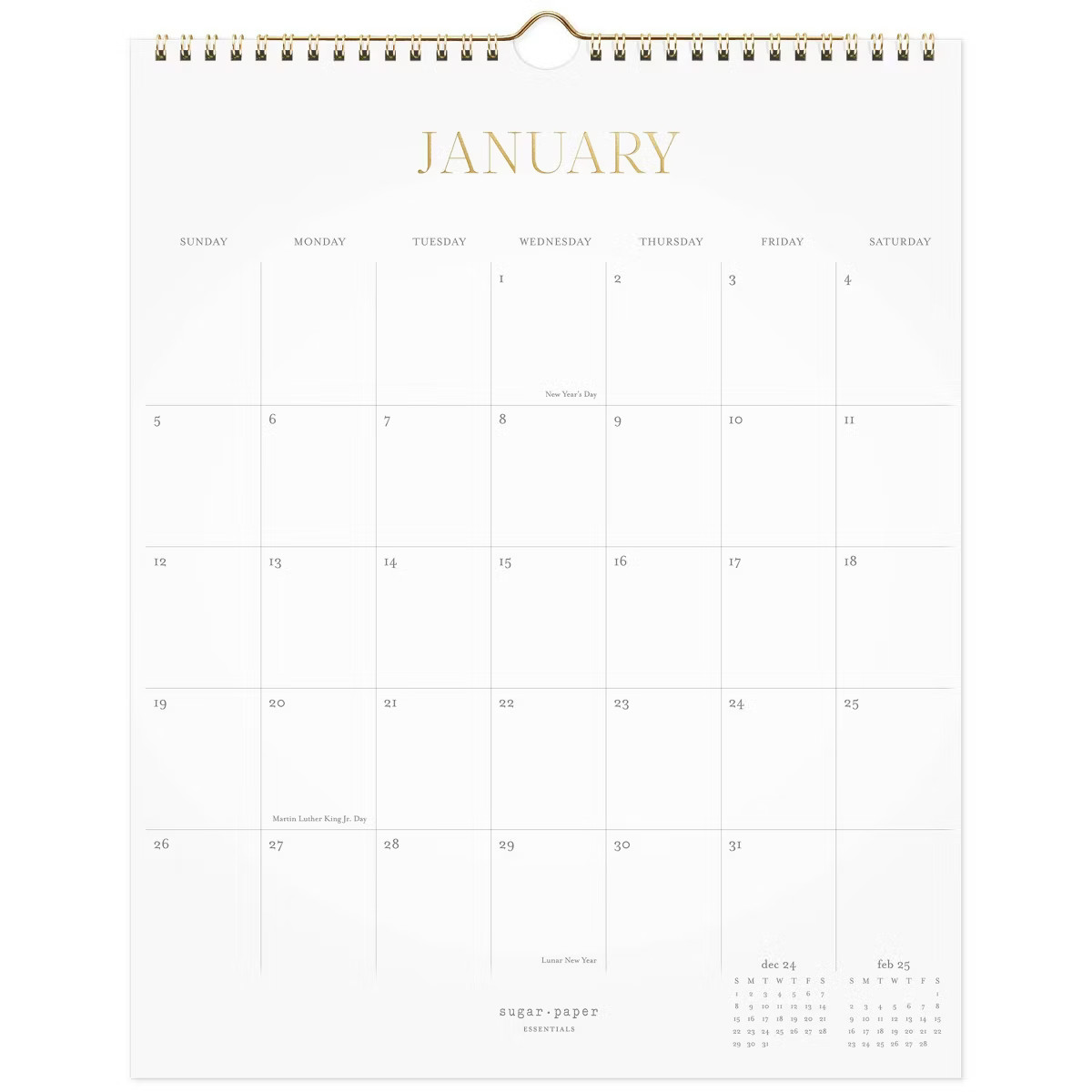 Sugar Paper Essentials 2025 Wall Calendar 15"x12" White | Target