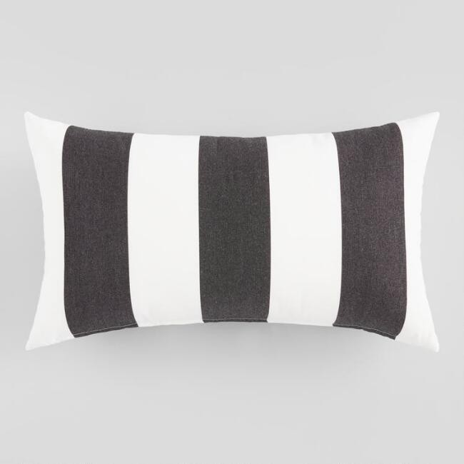 Sunbrella Cabana Stripe Outdoor Lumbar Pillow | World Market